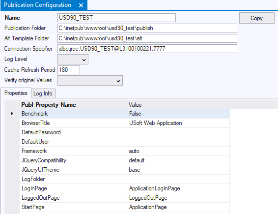 Publication configurations | USoft Knowledge Base