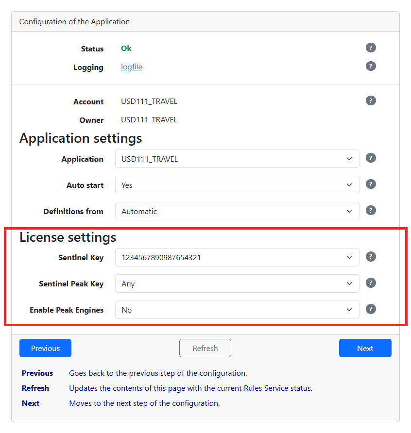 Rules Service configuration keys
